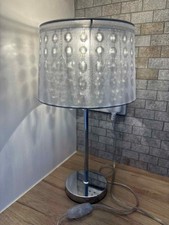 Next Hayworth Silver Table Lamp with Glass Beads 42cm