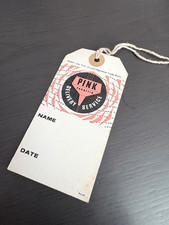 Pink Paraffin Delivery Service original 1965 swing tag label