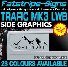 to fit RENAULT TRAFIC MK3 LWB ADVENTURE MOUNTAINS GRAPHICS STICKERS CAMPER VAN