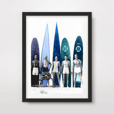 VINTAGE SURF BOARDS SURFING SURFER ART PRINT Poster Waves A4A3A2 Wall Photograph