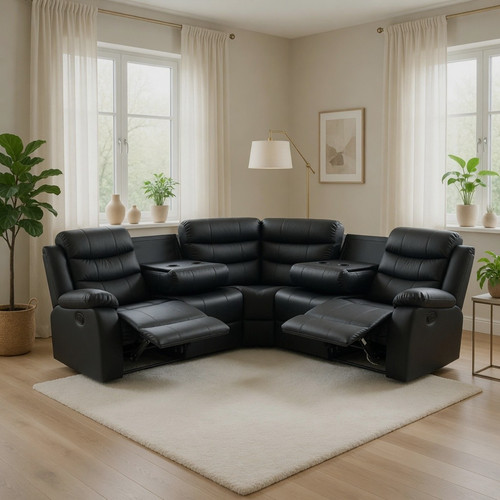 Roma corner black - roma, leather