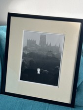 “Durham Cathedral and Cow” – Black & White Photograph by Royston Thomas
