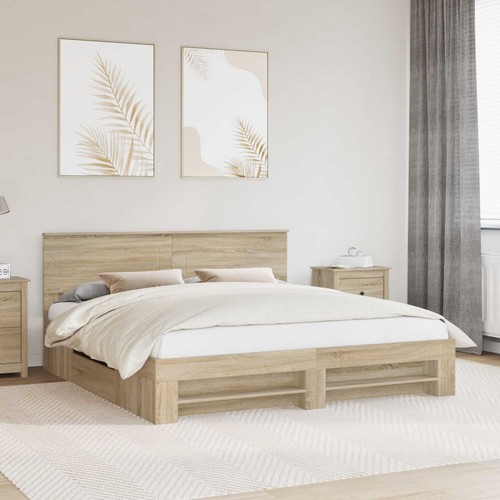 Bed frame modern sonoma oak - bed,