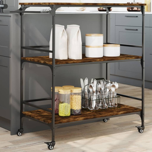 Kitchen trolley smoked - , oak