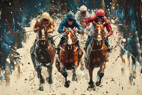 Horse racing canvas - racing, picture