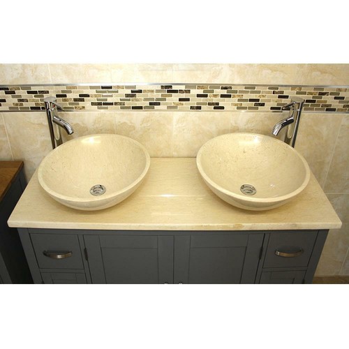 Grey bathroom double vanity - grey,