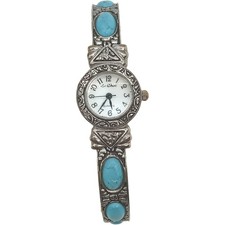 LE CHAT Women's Quartz Wristwatch Turquoise Accents Pre-Loved