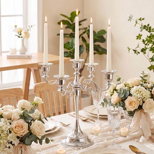 Silver candle holder - silver,