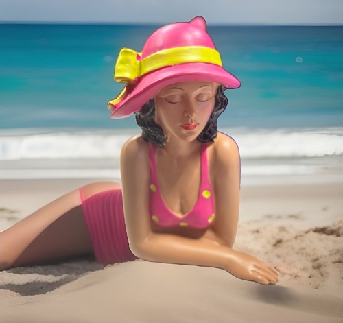 Art deco sun bathing - art,