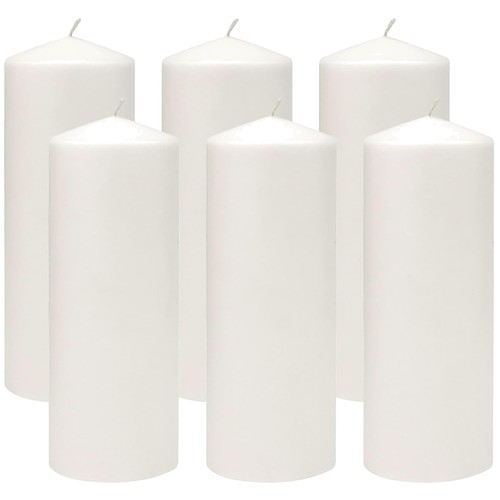 Smokeless white pillar candles - smokeless,