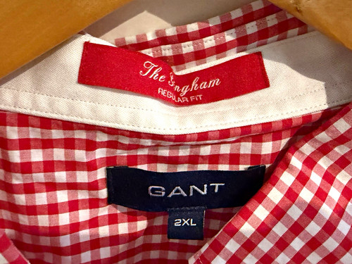 Gant red white - check, long
