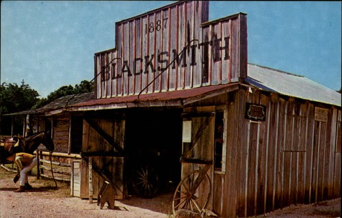 Blacksmith shop pioneer - blacksmith, town