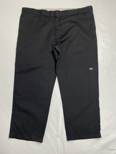 Dickies Loose Fit Double Knees Black Chino Work Wear Trousers W50 L32   *1