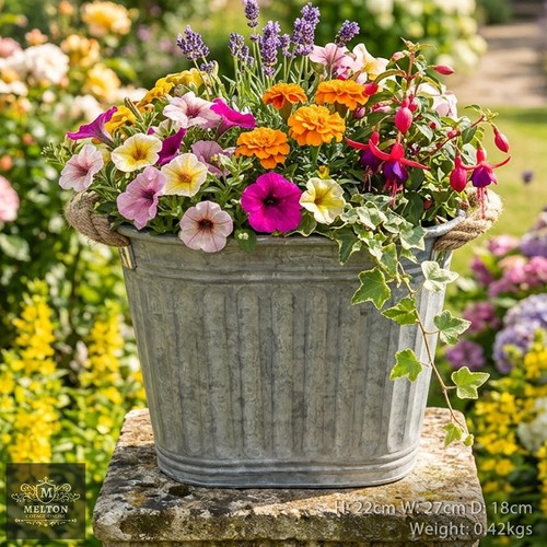 Vintage style galvanised metal - galvanised,