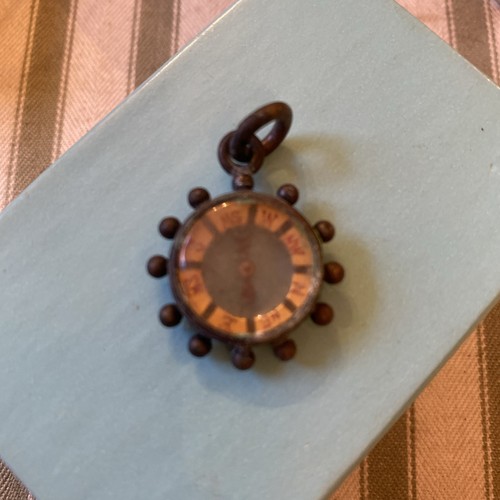 Antique fob compass double - fob,