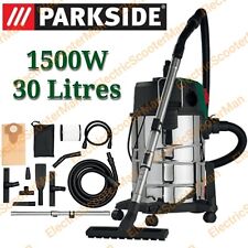 Parkside 1500W 30L Industrial Wet & Dry Vacuum Cleaner Stainless Steel Tank