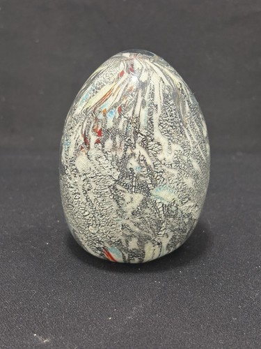Glass egg shaped paperweight - egg,