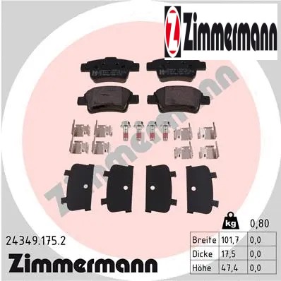 Rear brake pads set - brake,