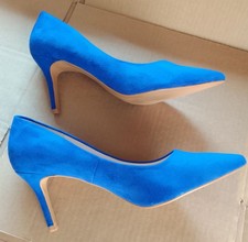 H & M SIZE 5 BLUE FAUX SUEDE