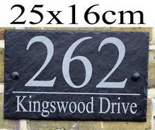 Rustic Slate House Gate Sign Plaque Door Number Personalised Name Plate