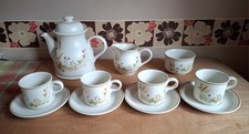 M&S Harvest Tea Set Large Teapot Jug Bowl & 4 Cups & Saucers Marks 1418