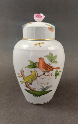 Lidded vase herend - lidded, rothschild