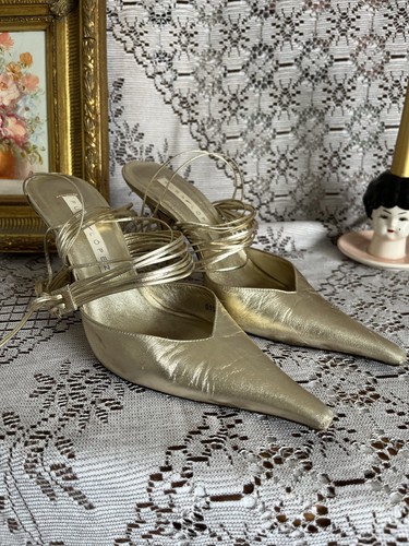 Pura lopez pointed gold - lopez, shoes