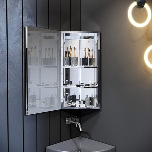 Bathroom corner mirror - bathroom, cabinet
