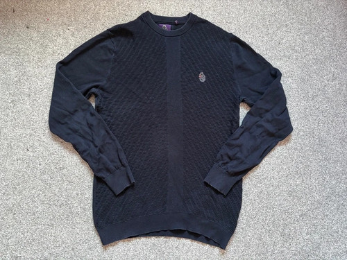 Luke navy blue embroidered