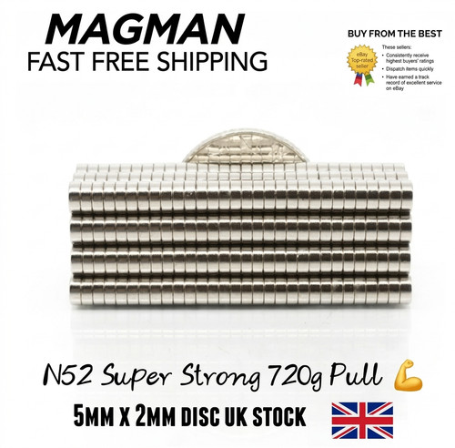 5mm 2mm n52 neodymium - 2mm,
