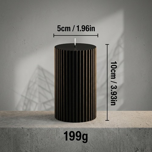 Black pillar candle - black,