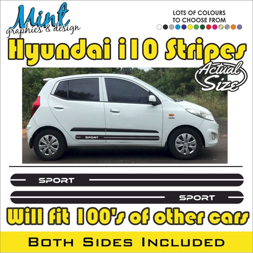Hyundai i10 side stripes fits - side,