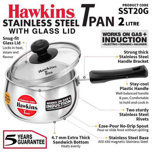 Hawkins stainless steel pan - stainless,