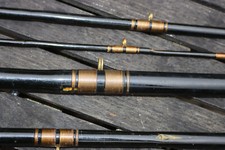 Pezon et Michel 15ft Fly Fishing Laqured Black Gold Cane Bamboo Rod