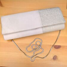 Untold Silver Clutch Bag With Chain Strap