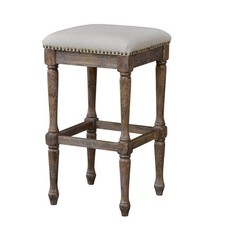 Pair Wood Bar Stools Pair