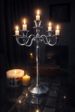 Polished Silver-Toned 5-Arm