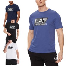 ARMANI EA7 3DPT81 Mens Short Sleeve T Shirt Casual Emporio Armani Black Navy Tee