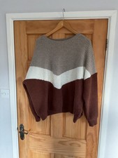 Apricot Women’s Jumper. Multicoloured grey, cream, brown. Size 16. VGC