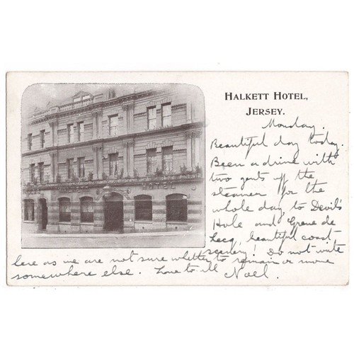 Jersey halkett hotel - hotel,, postcard