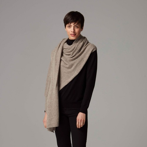 Cashmere brown scarf thick - brown,
