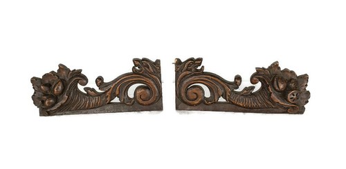 Antique pair corbels - antique,