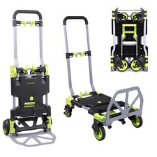 2-in-1 Hand Sack Truck Trolley, Folding Platform Cart Dolly, 120kg Load Capacity