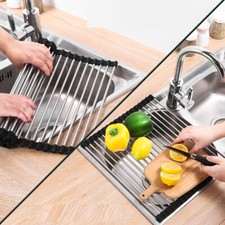 Large Stainless Steel Folding Kitchen Trivet Worktop Saver Pot Pan Stand 47x24cm