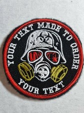 PERSONALISED Embroidered badge biker AIRSOFT custom patch sew on  hook and loop