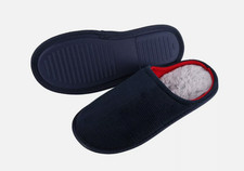Mens Slippers Hard Sole Fleece
