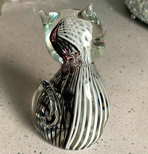 Murano style glass art black