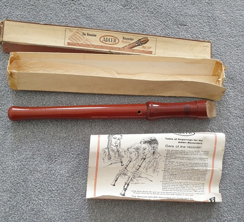 Vintage adler wooden recorder - vintage,