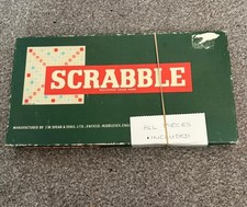 Vintage 1950s Spears Games Scrabble Board Game Complete Wooden Tile Racks 