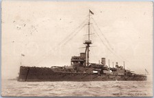 Vintage Postcard HMS Colossus Battleship Plymouth England WWI